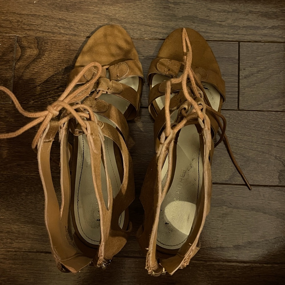 Marc Fisher strappy heel booties. Worn maybe once or twice, good condition